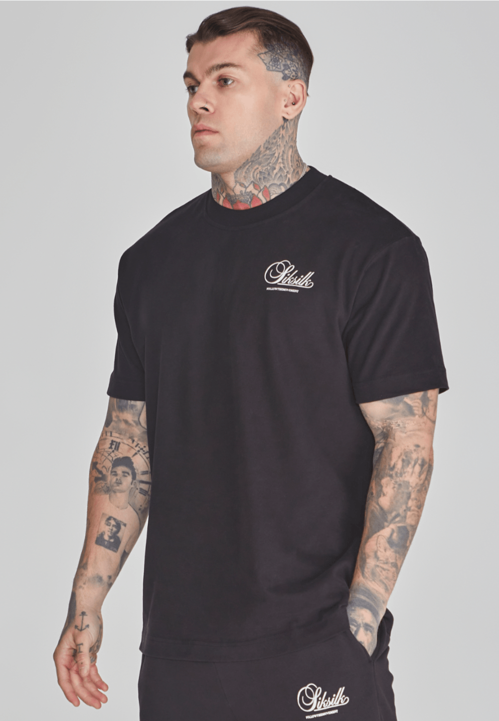 Shirt Camiseta Siksilk Negra Hombre Tienda Sik Silk POLERA SIKSILK