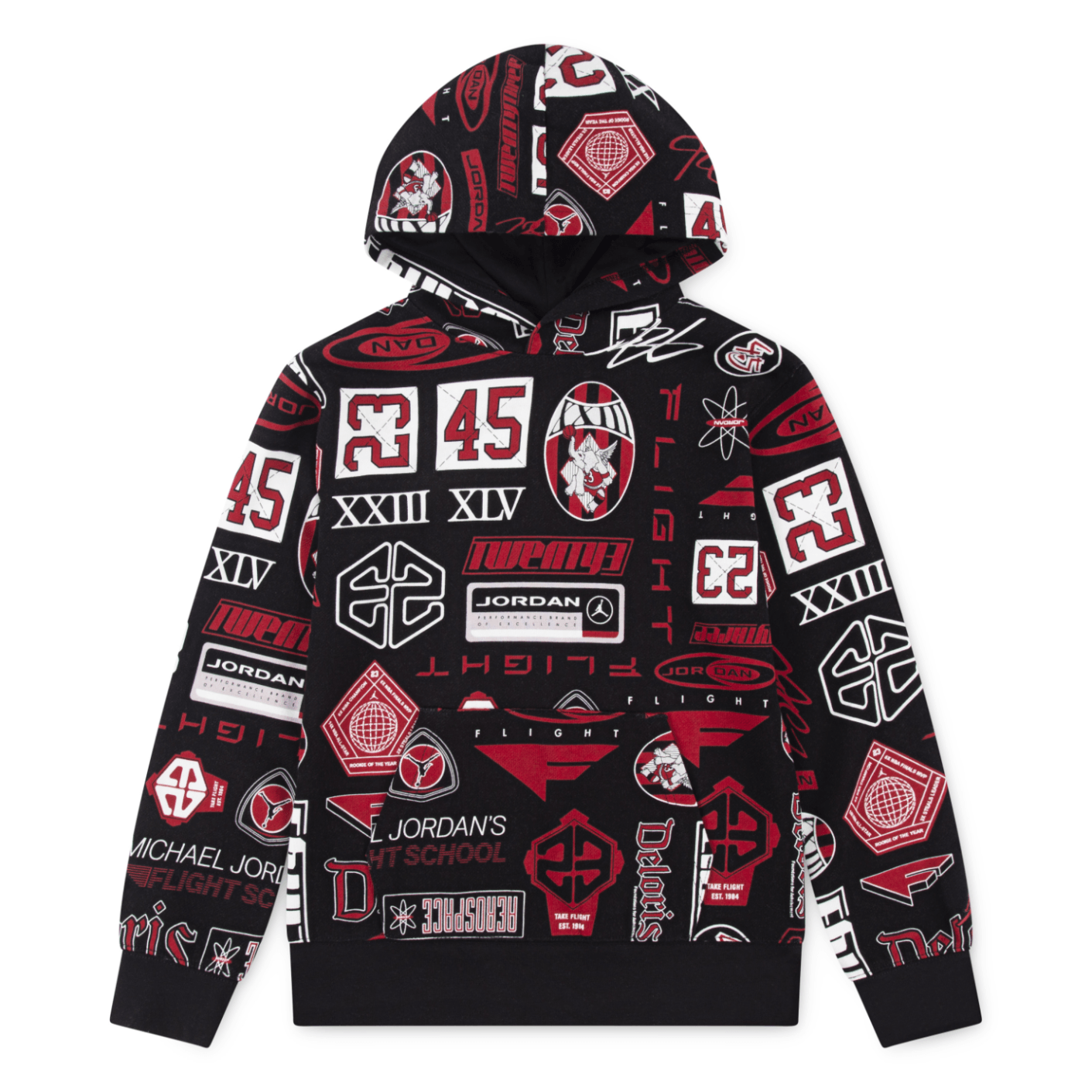 Jordan Varsity Poleron Jordan Negro Con Rojo POLERÓN JORDAN AOP ROJO