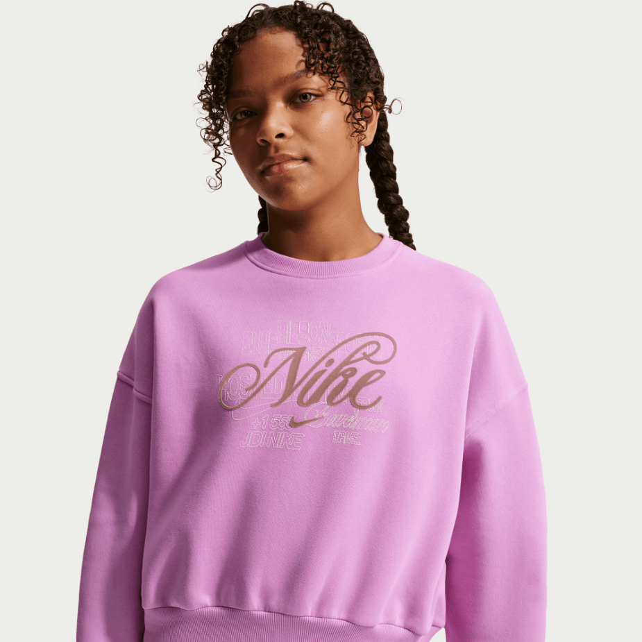 POLERON NIKE G NSW CLUB FLC BXY CREW GFX JOVEN
