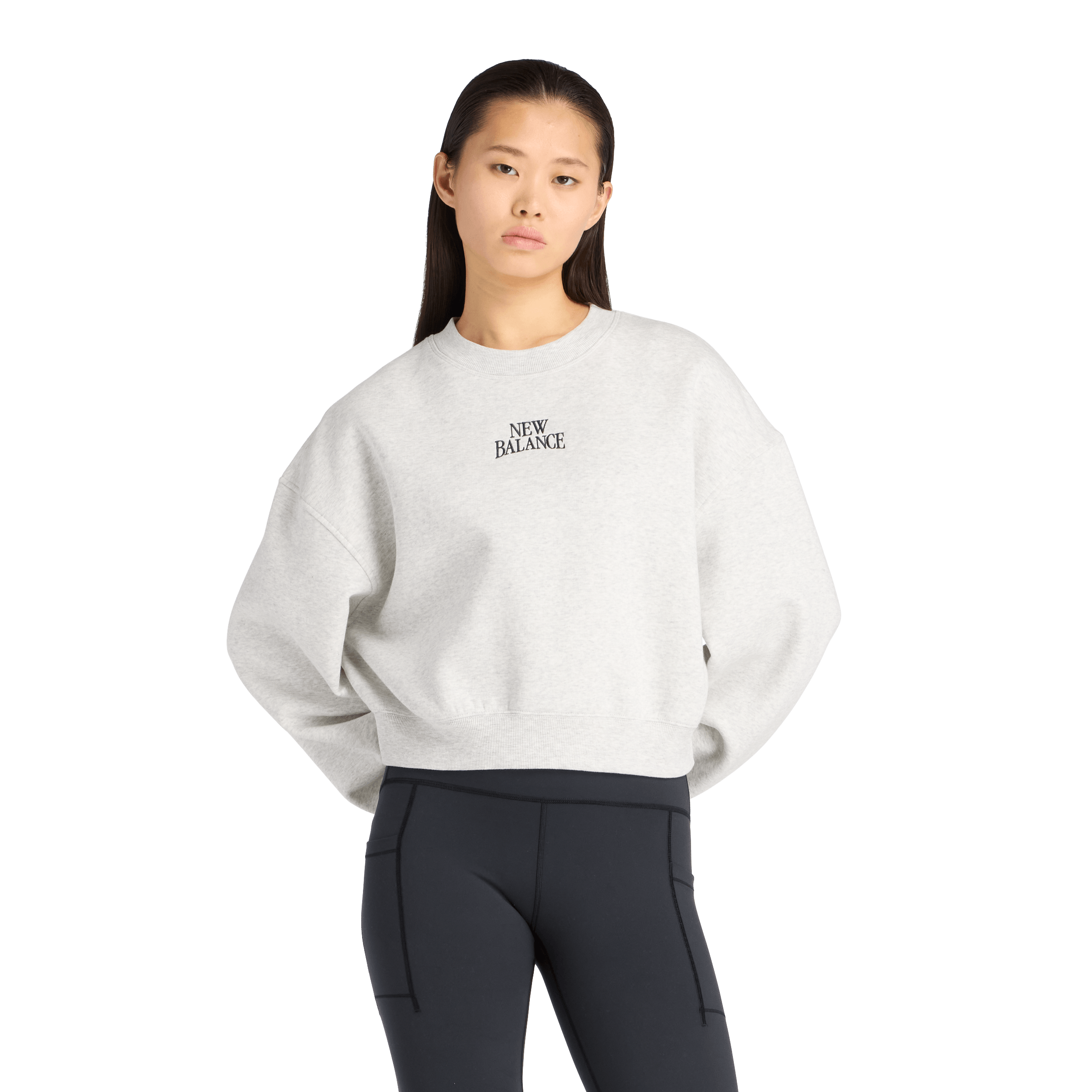 POLERON NEW BALANCE TRACKSIDE FLEECE CREW MUJER