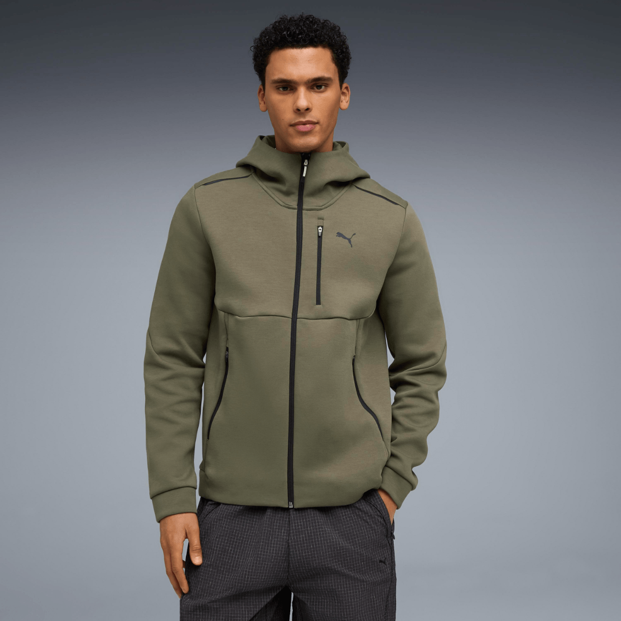 POLERON PUMA PUMATECH FULL-ZIP HOODIE DK HOMBRE