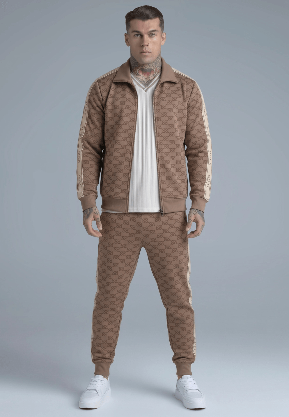 BUZO SIKSILK SET MONOGRAM 2 BROWN HOMBRE