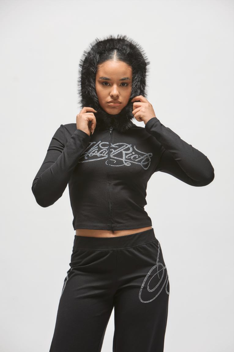 POLERON CIERRE HOODRICH MUJER NEGRO