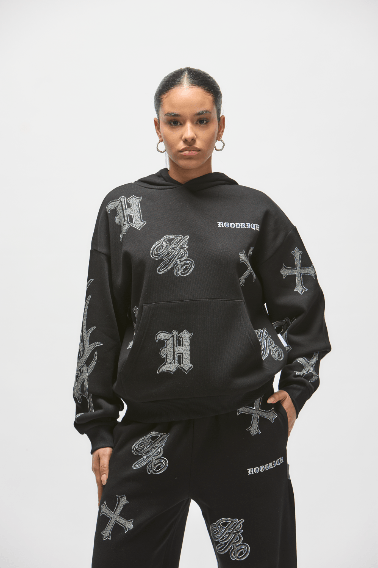 POLERON HOODIE ESTAMPADO HOODRICH MUJER NEGRO